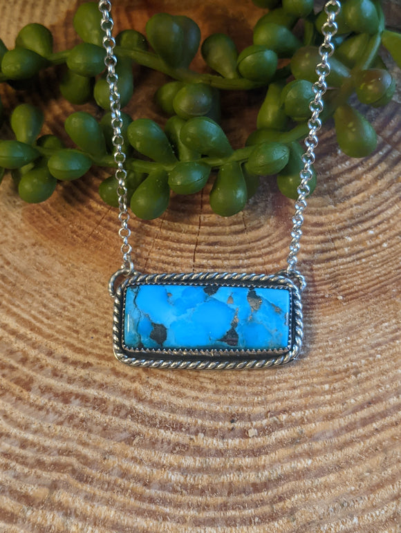 Kingman Turquoise Composite Bar Necklace